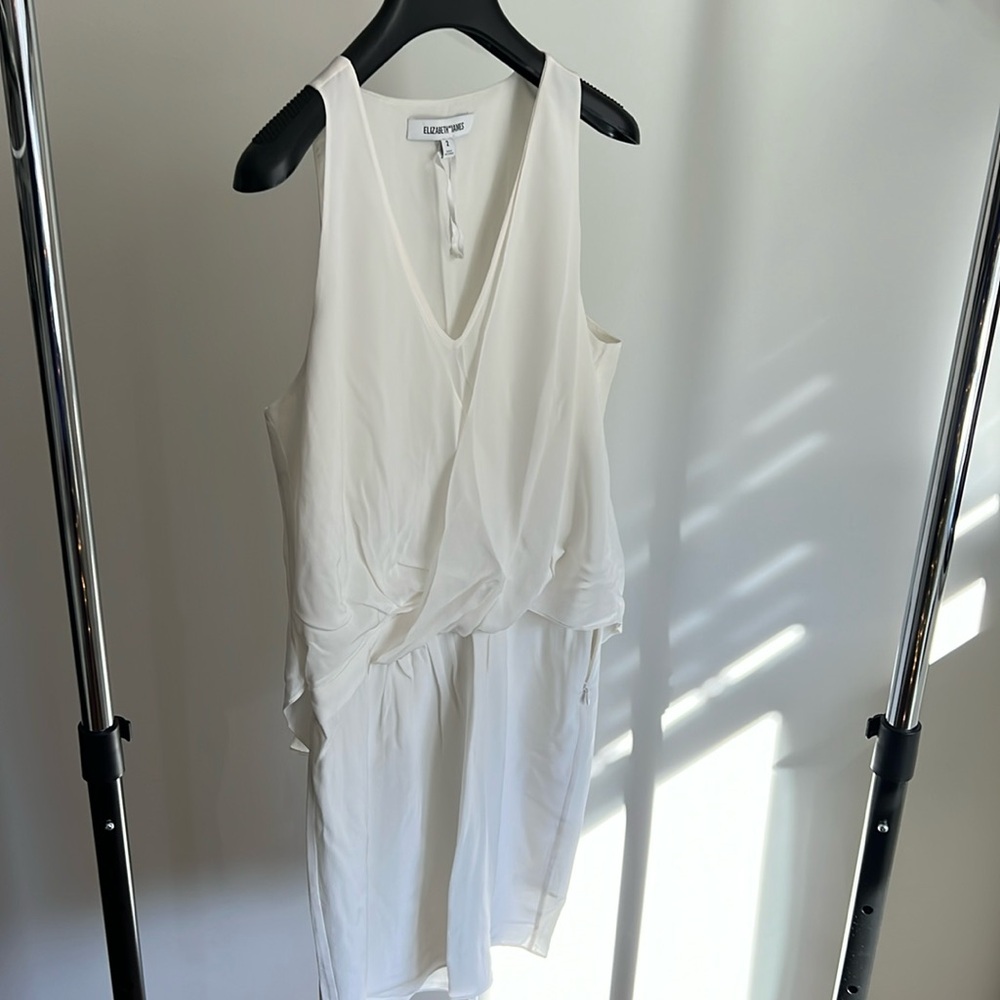Elizabeth and James white silk drapery dress size 2